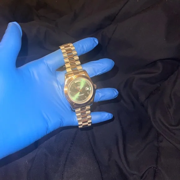 Gold Watch with Black Dial